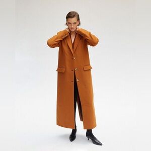 Thakoon Single Breasted Wool Coat in Dark Green